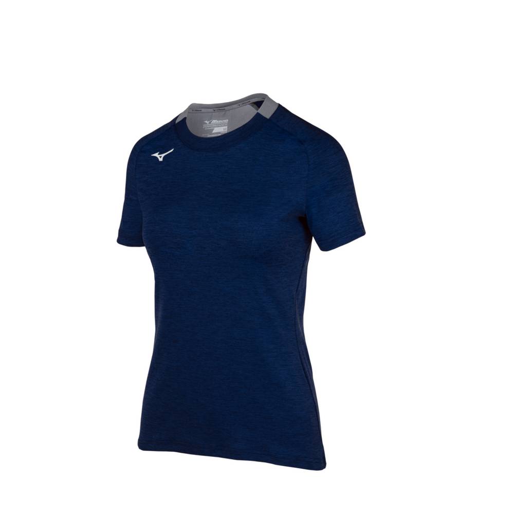 Camisetas Mizuno Alpha Short Sleeve Mujer Azul Marino España RQBZ-36915